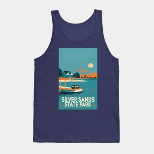 A Vintage Travel Art of the Silver Sands State Park - Connecticut - US Tank Top